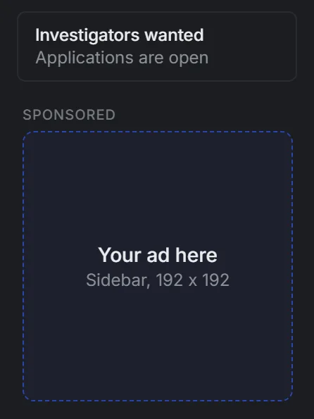 The sidebar with its square ad spot